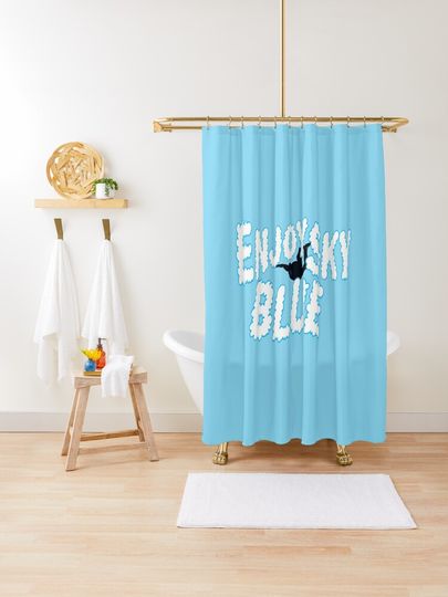 Discover Enjoy Sky Blue | Shower Curtain