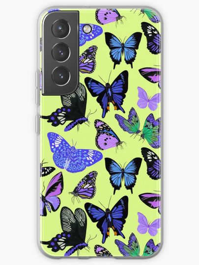 Discover y2k inspired Butterflies pale green  | Samsung Galaxy Phone Case