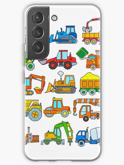 Discover Construction Vehicles Construction Machinery Excavator Trucks | Samsung Galaxy Phone Case