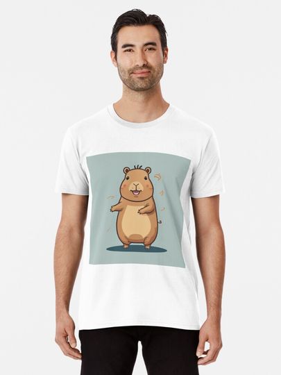 Discover Cute capybara dancing cartoon generative ai | Premium T-Shirt