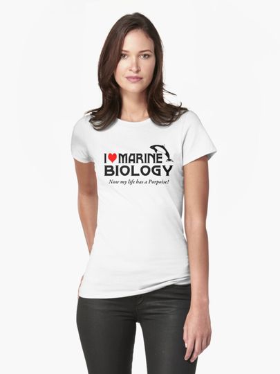 Discover I Love Marine Biology | Fitted T-Shirt