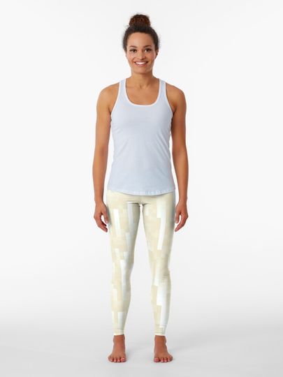 Discover The Future Is Golden // Summer Glitter Vintage Peaks 1980s Geometric 8bit Pixel Art | Leggings