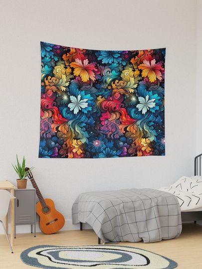 Discover Tie-Dye Hippie Colorful Rainbow Flowered Design | Tapestry