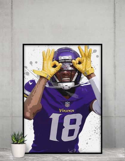 Discover Justin Jefferson Poster Print, Canvas Wrap Poster
