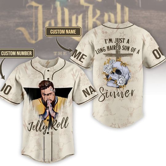 Discover Jelly Roll Im Just A Long Haired Son Of A Sinner Personalized Baseball Jersey