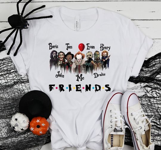 Discover Personalized Halloween Friends Shirt, Friends Horror Movie Shirt