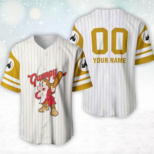Discover Grumpy Dwarf White Baseball Jersey, Grumpy Dwarf Custom Name Number Baseball Jersey