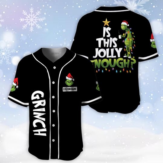 Discover Is This Jolly Enough funny character Black Baseball Jersey, funny character Custom Name Baseball Jersey