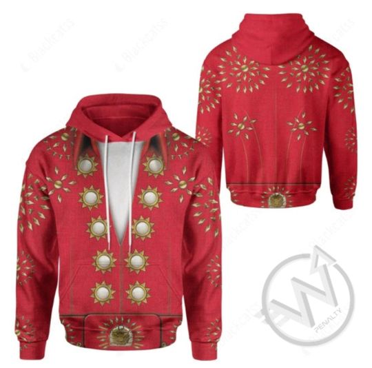 Discover Singer Elvis Presley Burning Love Costume 3D All Over Printed Hoodie