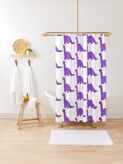 Discover Cute purple dino | Shower Curtain