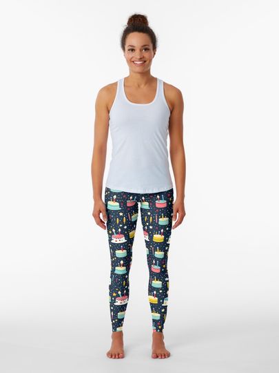 Discover Happy Birthday Party Celebration Pattern 14 | Leggings
