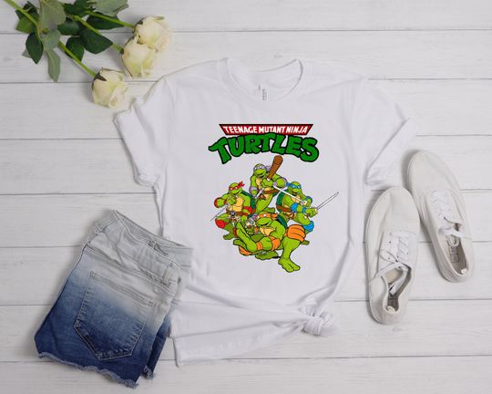 Discover Teenage Mutant T-Shirt, Ninja Turtles 90s Movie Film Vintage Cool Gift Tee