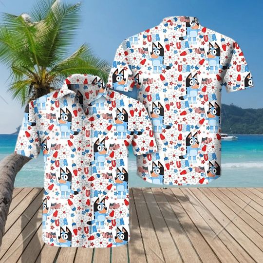 Discover BlueyDad 4th of July Hawaiian Shirt