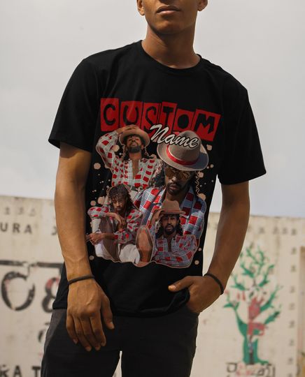 Discover Personalized vintage bootleg t-shirts, custom face t-shirt, 90s rap hiphop,  birthday gift, back to school outfits