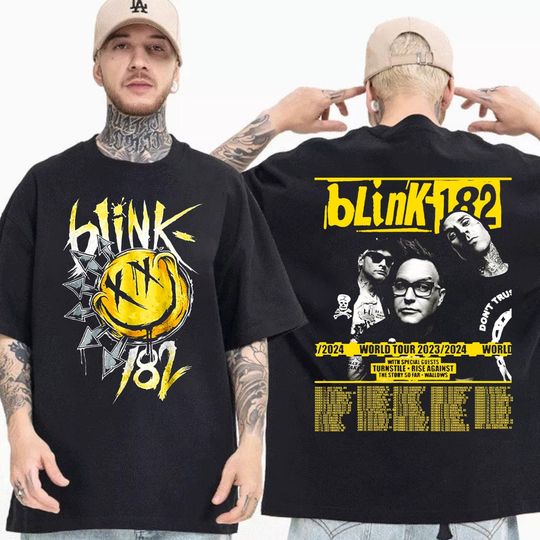 Discover 182 The World Tour 2023/2024 Shirt, B182 Rock and Roll Concert Tshirt