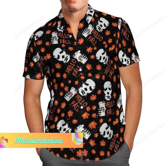 Discover Michael Myers Button Up Shirt, Hello Fall Hawaiian Shirt