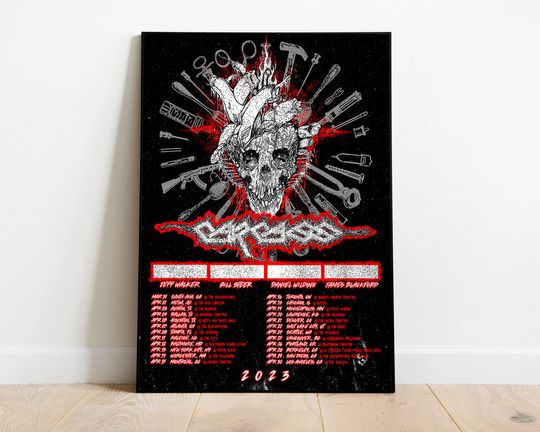 Discover Carcass 2023 Extreme Metal Music Tour Poster