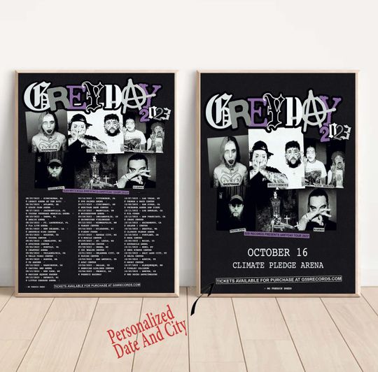 Discover Custom Grey Day Tour 2023 Suicideboy Poster