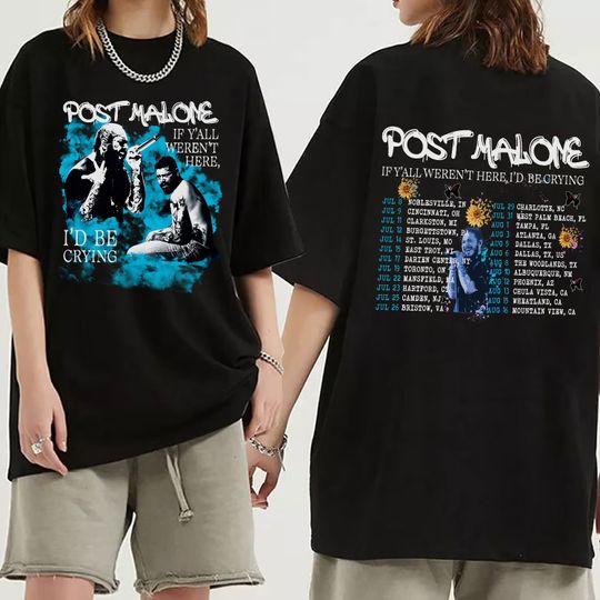 Discover Post Malone Shirt, If Y'all Weren't Here Shirt, I'd Be Crying Tour Shirt