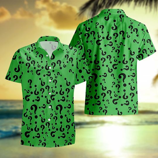 Discover Riddler Supervillain Green Hawaiian Shirt
