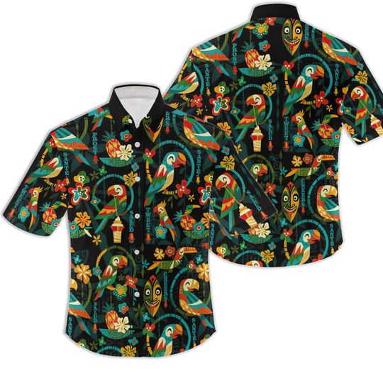 Discover Native Tiki Tiki Parrot Cheers 3D Hawaiian Shirts
