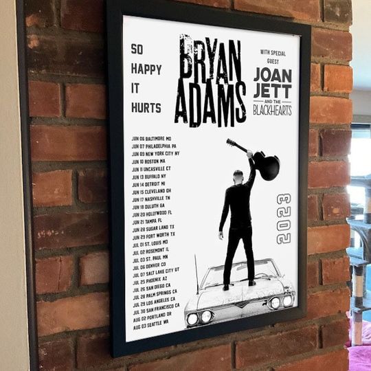Discover Bryan Adams Tour So Happy It Hurts Tour 2023 Poster