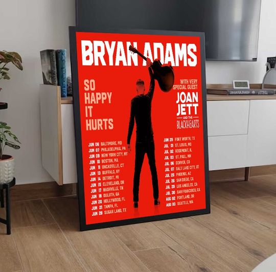Discover Bryan Adams Tour Poster - So Happy It Hurts 2023