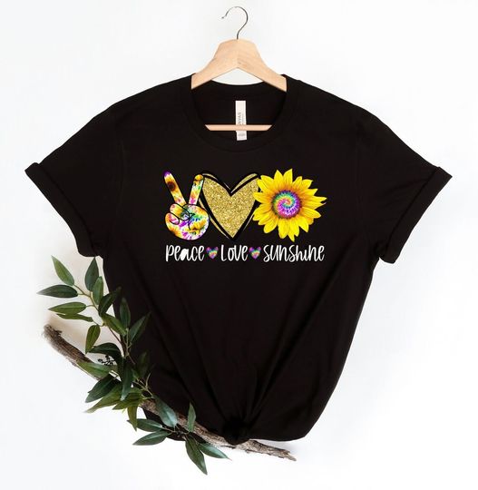 Discover Peace Love Sunshine Shirt, Sunshine Sunflower Shirt