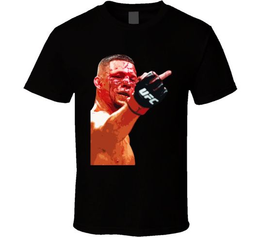 Discover Nate Diaz Flipping The Bird Mma Fighter Fan T Shirt