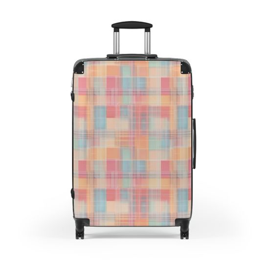 Discover Abstract Shabby Chic Plaid Luggage Cover