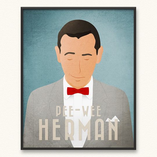 Discover Pee-wee Herman  Gicle Art Print  Minimalist Portrait Poster
