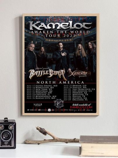 Discover Kamelot Awaken the world North American Tour 2023 poster