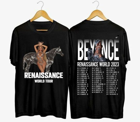 Discover Beyonc Renaissance World Tour 2023 2 Sides TShirt,Concert Fan Shirt,Beyonce Merch