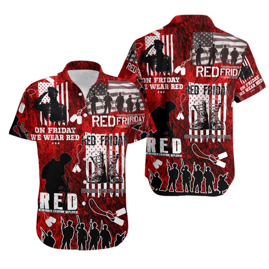 Discover Veteran Red Friday 3D All Over Printed Hawaii Shirt