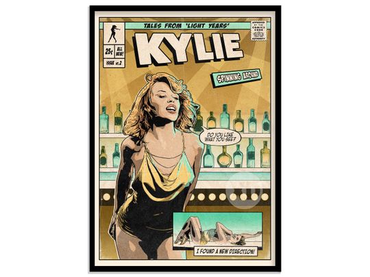 Discover Kylie Minogue - Spinning Around Vintage Comic Cover Art Poster