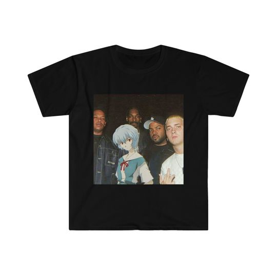 Discover Rei NWA Eminem Snoop Dogg Dr Dre Anime Funny Meme Rap T-Shirt