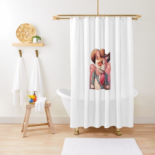 Discover Cowboy Cat Love Romance Shower Curtain