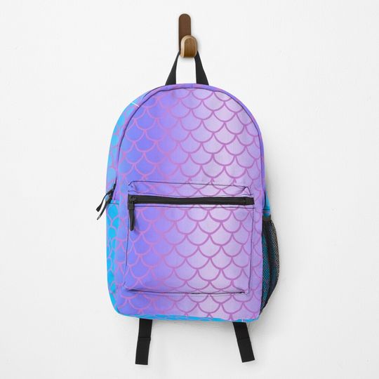 Discover Purple, Blue Mermaid Pattern Graphic Backpack