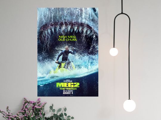 Discover Meg 2: The Trench Movie Poster 2023 Film - Silk Fabric Cloth Poster