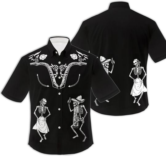 Discover Dancing Skeleton Dia De Los Muertos Hawaiian Shirt