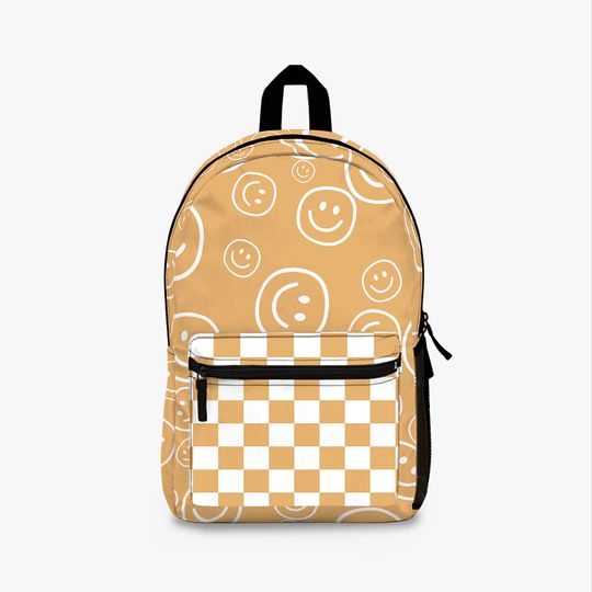 Discover Yellow Smiley Face & Checkered Backpack