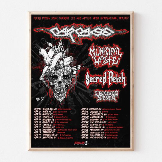 Discover Poster Carcass 2023 North American Tour
