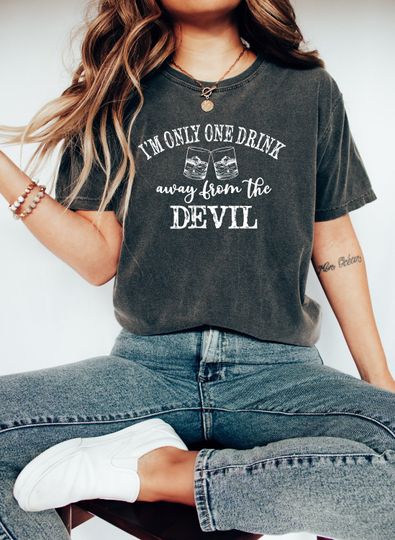 Discover I'm Only One Drink Away From The Devil Shirt- Jelly Roll Shirt - Country Music Shirt