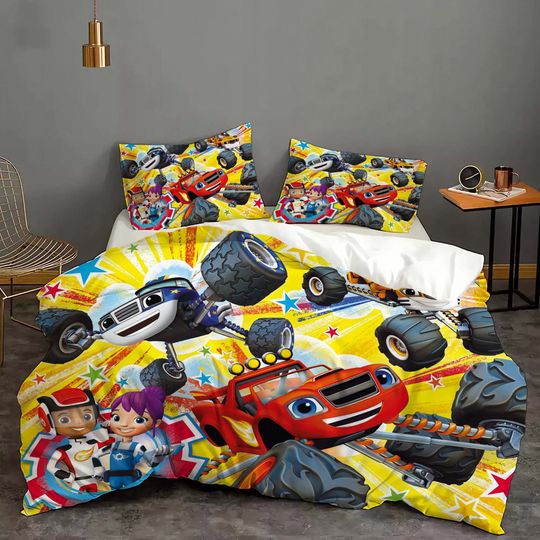 Discover Blaze And The Monater Machines Cover Bedding set Christmas Gift Dorm Bedroom