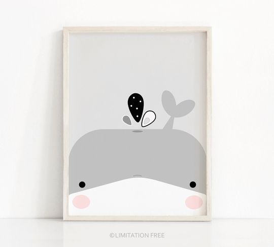 Discover Whale Digital Nursery Print