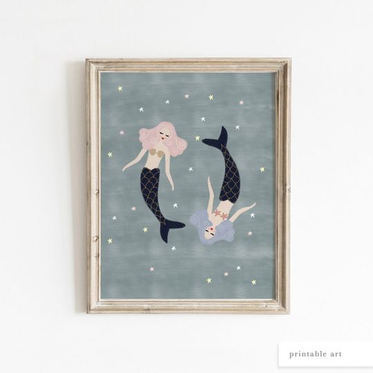Discover Girls Nautical Mermaid Wall Art