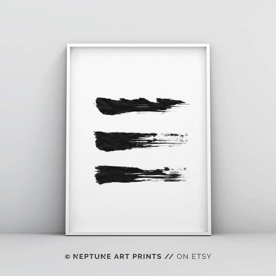 Discover Brush Stroke Print, Black and White Abstract Wall Art, Printable Instant Download, Modern Minimal Ink Painting, Home Decor, Simple Design