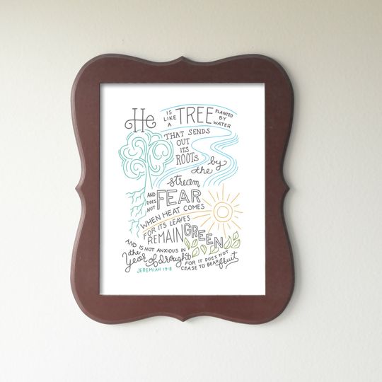 Discover Jeremiah 17:8 Printable Bible Verse Art Print 8x10 Digital Wall Art Gift