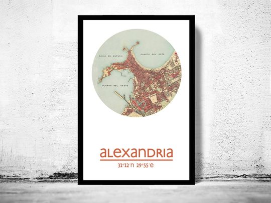 Discover Alexandria City Map Poster - Vintage Wall Art Print