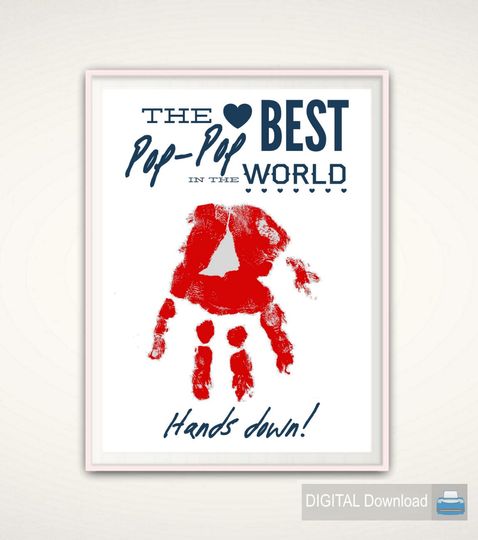 Discover Personalized Gift for Pop Pop - DIY Handprint Art from Grandkids